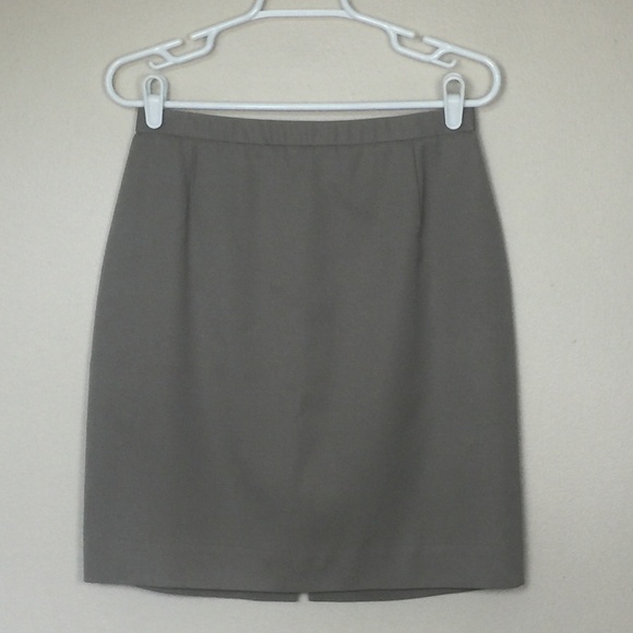 CLASSIQUES ENTIER Tan Wool Career Pencil Skirt 12P - Picture 1 of 6